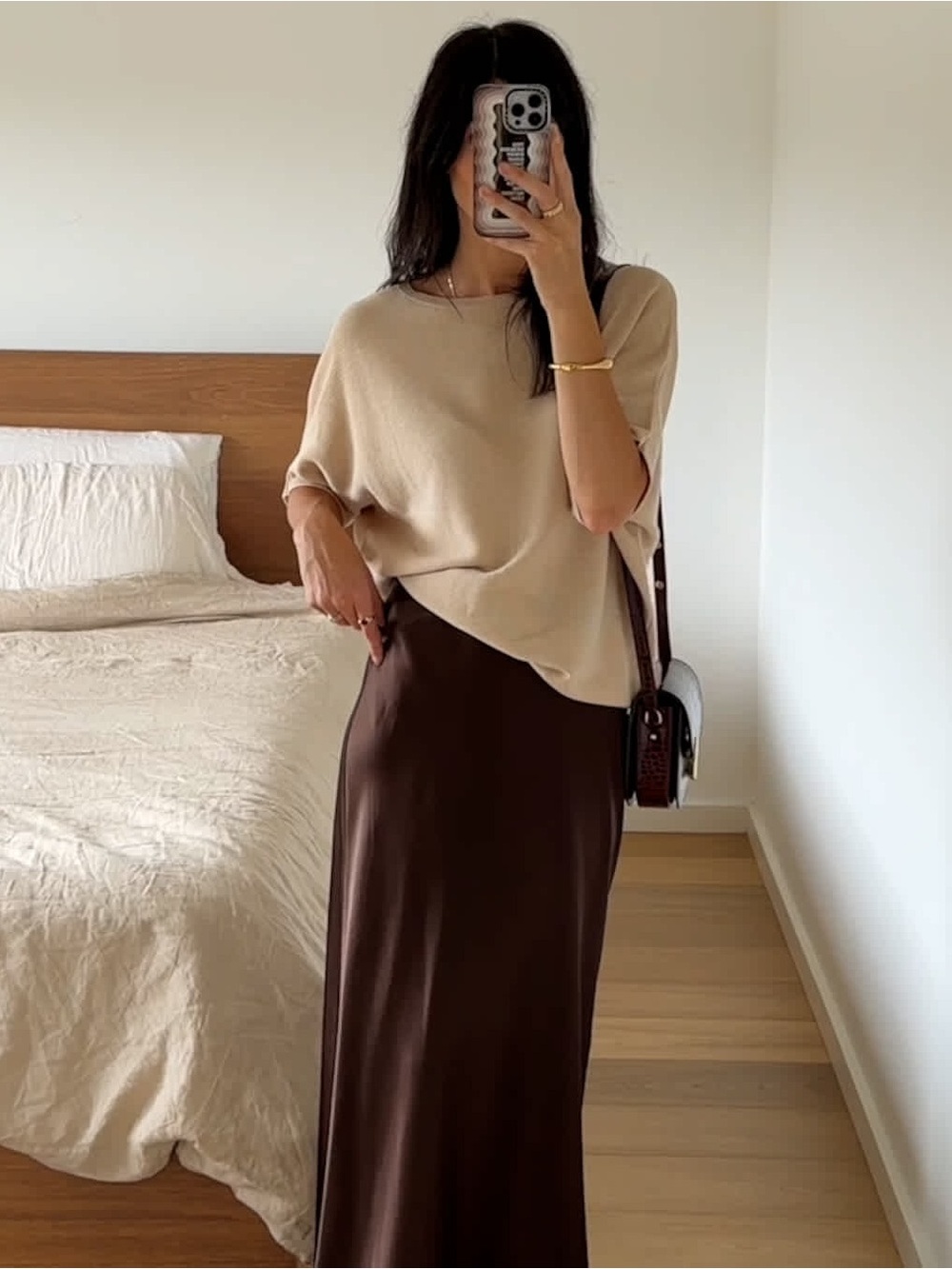 Quince Organic Cotton Cashmere Blend Dolman Knit Top Women S Beige Short Sleeve